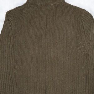 Khaki Cardigan w/. Gold Accents